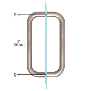 CRL Brushed Nickel 8" BM Series Back-to-Back Tubular Handle Without Metal Washers - BMNW8X8BN